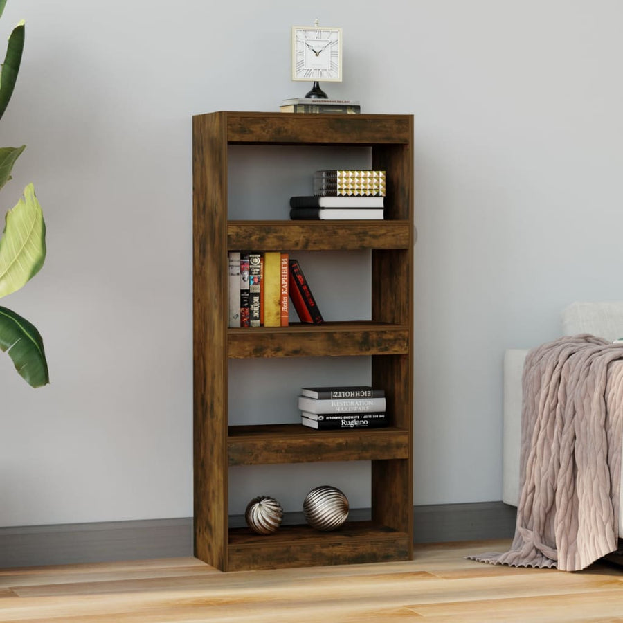 Book Cabinet/Room Divider Smoked Oak 60x30x135 cm