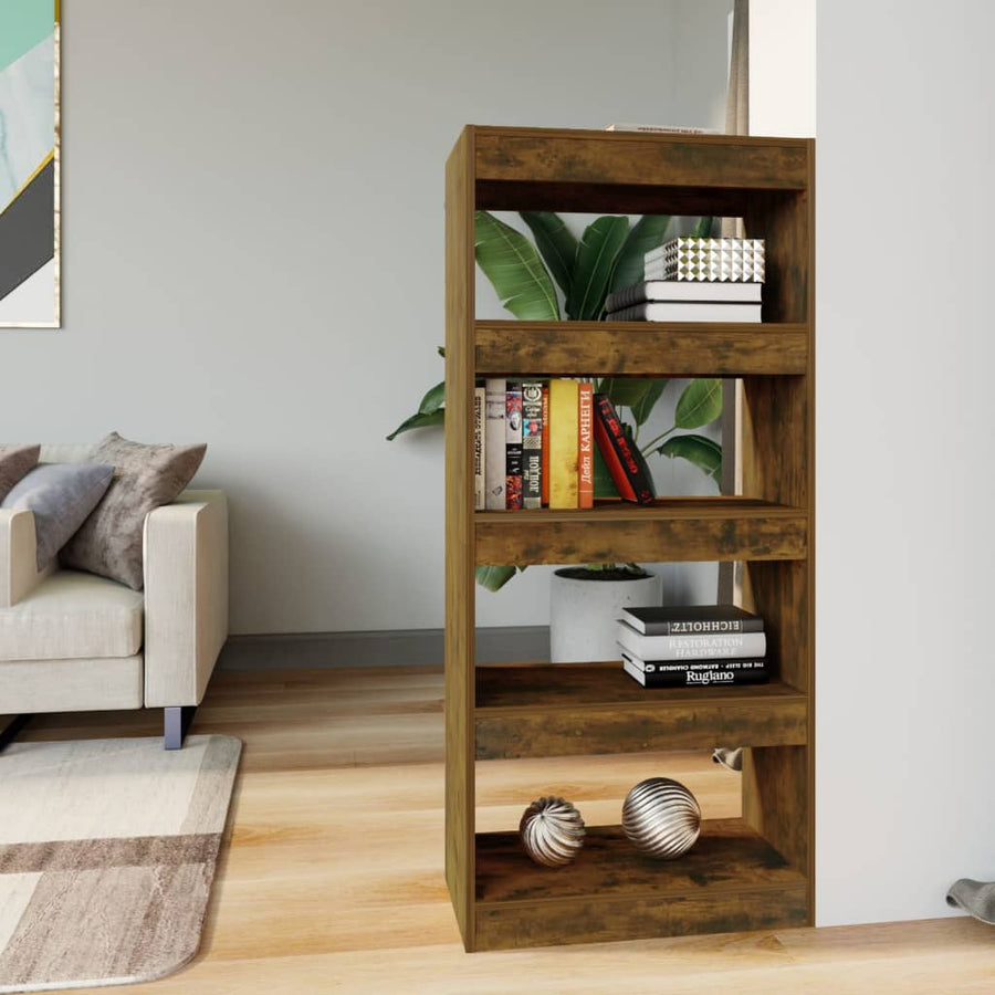 Book Cabinet/Room Divider Smoked Oak 60x30x135 cm