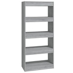 Book Cabinet/Room Divider Grey Sonoma 60x30x135 cm
