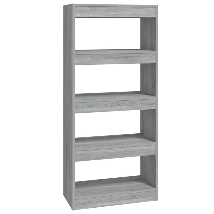 Book Cabinet/Room Divider Grey Sonoma 60x30x135 cm