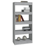 Book Cabinet/Room Divider Grey Sonoma 60x30x135 cm Engineered Wood - Side View