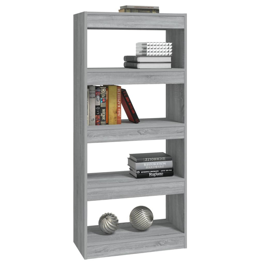 Book Cabinet/Room Divider Grey Sonoma 60x30x135 cm