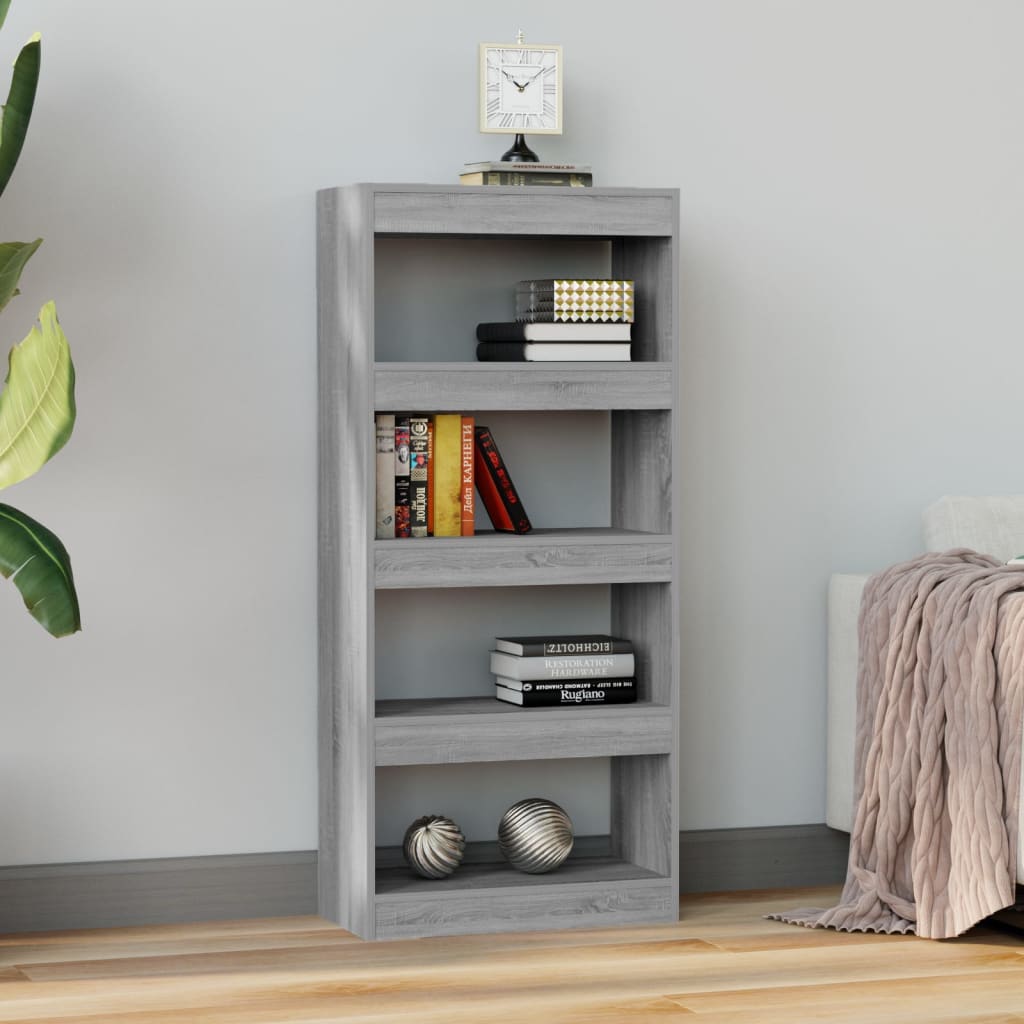 Book Cabinet/Room Divider Grey Sonoma 60x30x135 cm Engineered Wood
