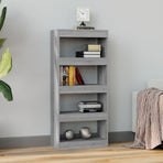 Book Cabinet/Room Divider Grey Sonoma 60x30x135 cm