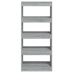 Book Cabinet/Room Divider Grey Sonoma 60x30x135 cm