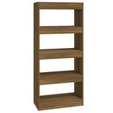 Book Cabinet/Room Divider Brown Oak 60x30x135 cm Engineered Wood - Front View