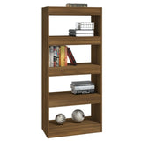 Book Cabinet/Room Divider Brown Oak 60x30x135 cm Engineered Wood - Side View