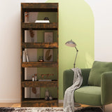 Book Cabinet/Room Divider Smoked Oak 60x30x166 cm Engineered Wood - Side View