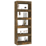 Book Cabinet/Room Divider Smoked Oak 60x30x166 cm Engineered Wood - Top-Down View