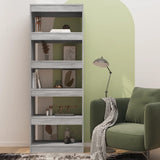 Book Cabinet/Room Divider Grey Sonoma 60x30x166 cm Engineered Wood - 45-Degree Angle