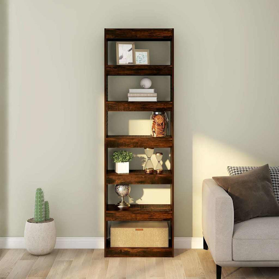 Book Cabinet/Room Divider Smoked Oak 60x30x198 cm
