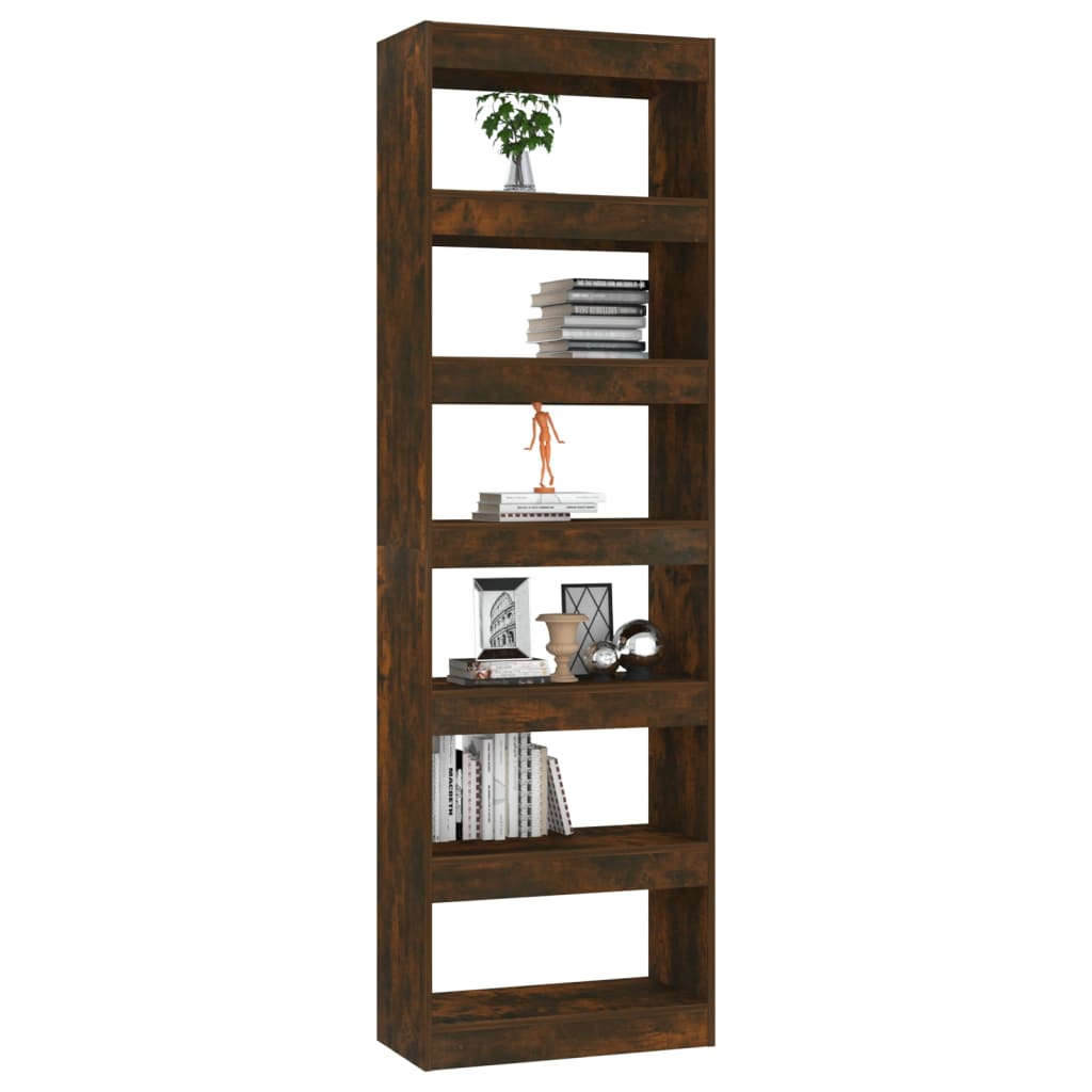 Book Cabinet/Room Divider Smoked Oak 60x30x198 cm