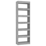 Book Cabinet/Room Divider Grey Sonoma 60x30x198 cm - Front View
