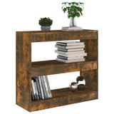 Book Cabinet/Room Divider Smoked Oak 80x30x72 cm - 45-Degree Angle