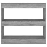 Book Cabinet/Room Divider Grey Sonoma 80x30x72 cm - Side View
