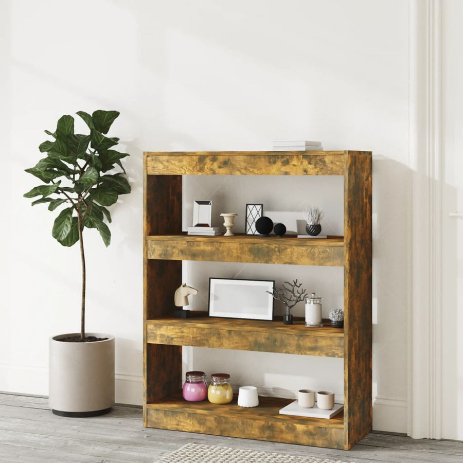 Book Cabinet/Room Divider Smoked Oak 80x30x103 cm