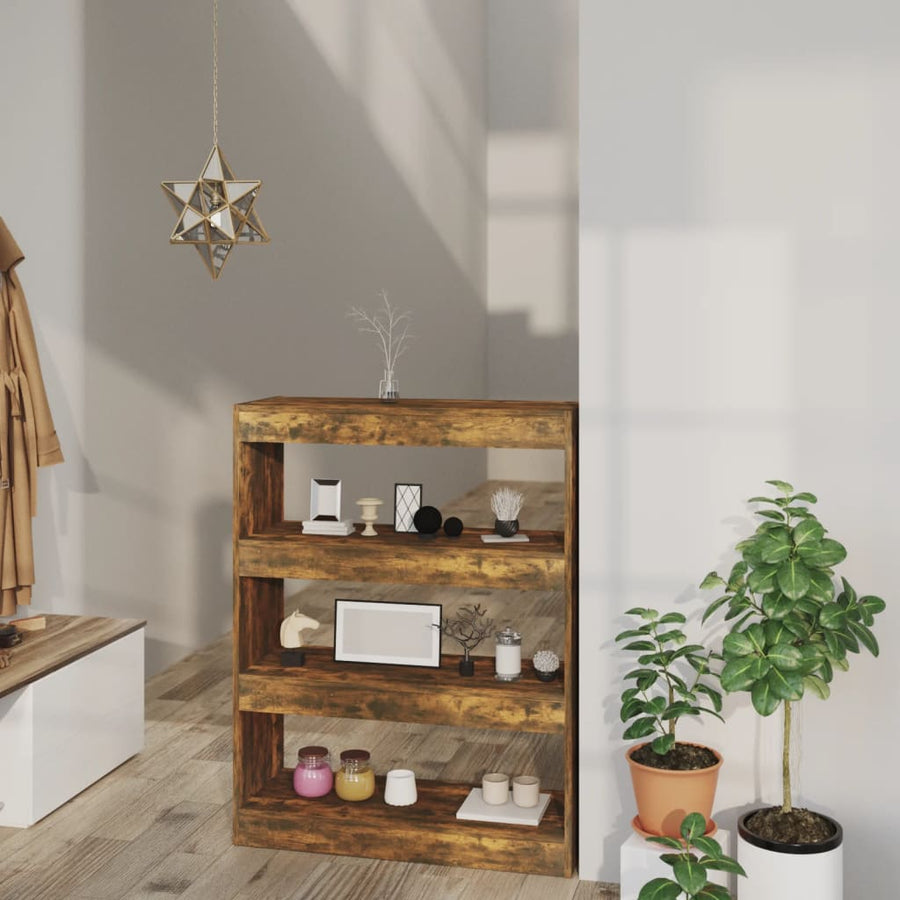 Book Cabinet/Room Divider Smoked Oak 80x30x103 cm