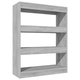 Book Cabinet/Room Divider Grey Sonoma 80x30x103 cm Engineered wood - Front View