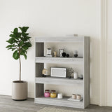 Book Cabinet/Room Divider Grey Sonoma 80x30x103 cm Engineered wood - Rear View