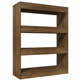 Book Cabinet/Room Divider Brown Oak 80x30x103 cm Engineered wood - Front View
