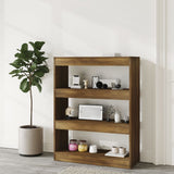 Book Cabinet/Room Divider Brown Oak 80x30x103 cm Engineered wood - Rear View