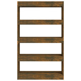 Book Cabinet/Room Divider Smoked Oak 80x30x135 cm Engineered Wood - 45-Degree Angle
