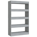 Book Cabinet/Room Divider Grey Sonoma 80x30x135 cm