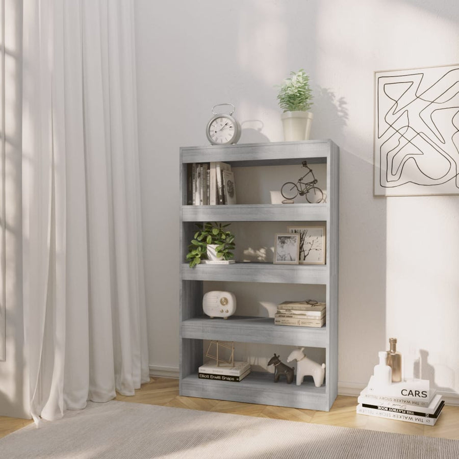 Book Cabinet/Room Divider Grey Sonoma 80x30x135 cm