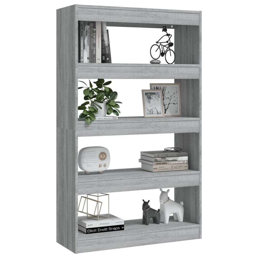 Book Cabinet/Room Divider Grey Sonoma 80x30x135 cm