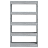 Book Cabinet/Room Divider Grey Sonoma 80x30x135 cm Engineered Wood - 45-Degree Angle