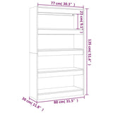 Book Cabinet/Room Divider Grey Sonoma 80x30x135 cm Engineered Wood - Close-Up Angle