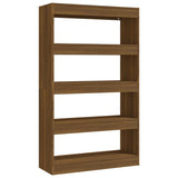 Book Cabinet/Room Divider Brown Oak 80x30x135 cm Engineered Wood - Front View