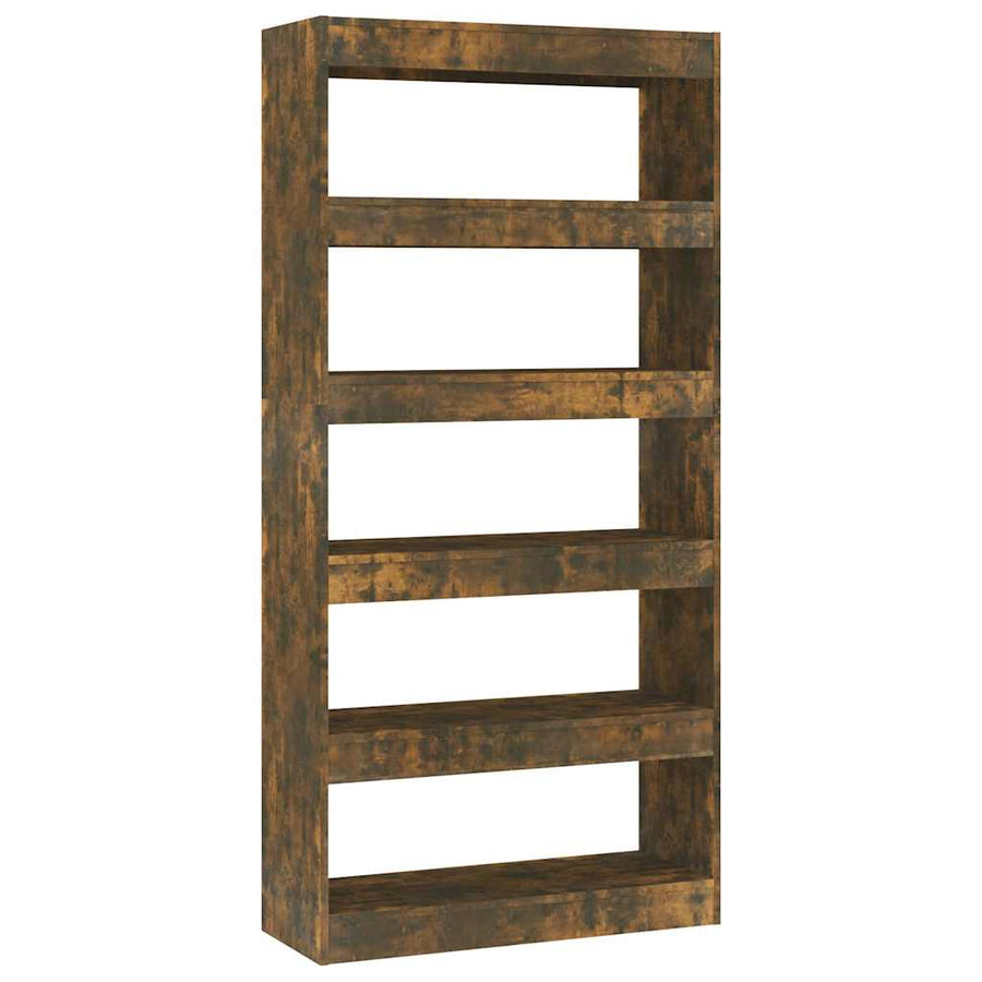 Book Cabinet/Room Divider Smoked Oak 80x30x166 cm
