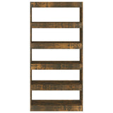 Book Cabinet/Room Divider Smoked Oak 80x30x166 cm Engineered Wood