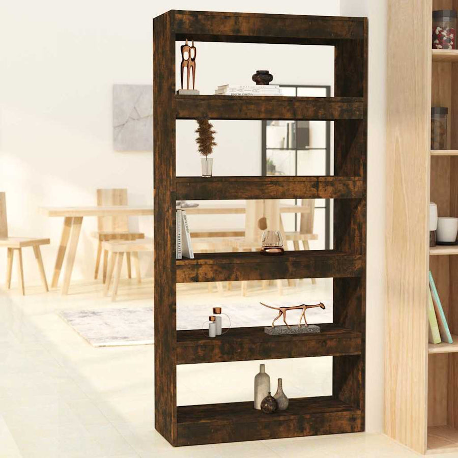 Book Cabinet/Room Divider Smoked Oak 80x30x166 cm