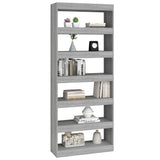 Book Cabinet/Room Divider Grey Sonoma 80x30x198 cm Engineered Wood - Rear View