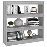 Book Cabinet/Room Divider Grey Sonoma 100x30x103 cm - Rear View