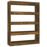 Book Cabinet/Room Divider Smoked Oak 100x30x135 cm - Front View