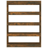 Book Cabinet/Room Divider Smoked Oak 100x30x135 cm - Side View