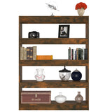 Book Cabinet/Room Divider Smoked Oak 100x30x135 cm - Rear View