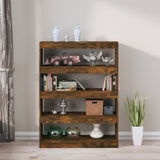 Book Cabinet/Room Divider Smoked Oak 100x30x135 cm - Close-Up Angle