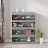 Book Cabinet/Room Divider Grey Sonoma 100x30x135 cm - Close-Up Angle