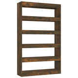 Book Cabinet/Room Divider Smoked Oak 100x30x166 cm - Front View