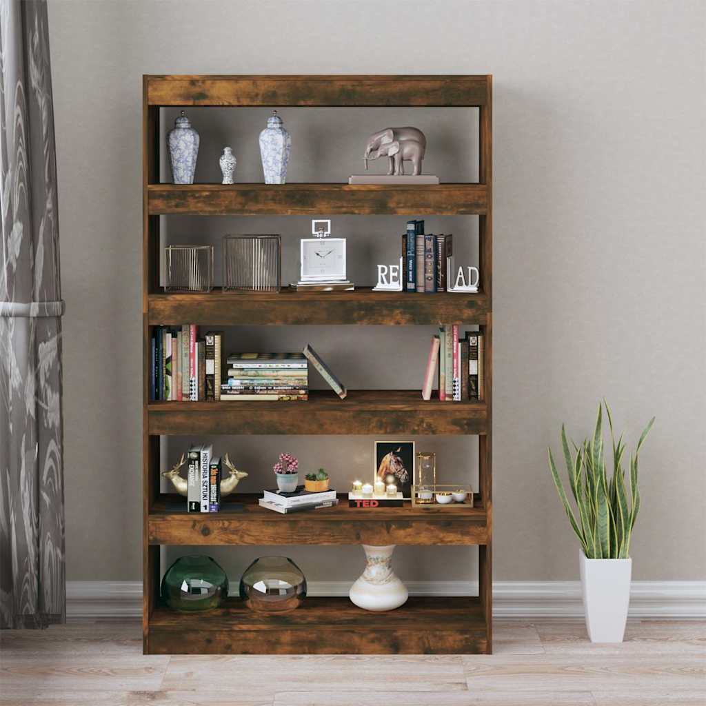 Book Cabinet/Room Divider Smoked Oak 100x30x166 cm