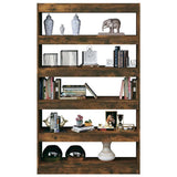 Book Cabinet/Room Divider Smoked Oak 100x30x166 cm - Top-Down View