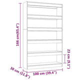 Book Cabinet/Room Divider Smoked Oak 100x30x166 cm