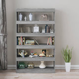 Book Cabinet/Room Divider Grey Sonoma 100x30x166 cm - Side View