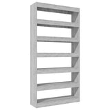 Book Cabinet/Room Divider Grey Sonoma 100x30x198 cm Engineered wood - Front View