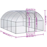 Outdoor Chicken Coop 3x4x2 m Galvanised Steel