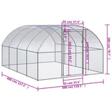 Outdoor Chicken Coop 3x4x2 m Galvanised Steel - Close-Up Angle